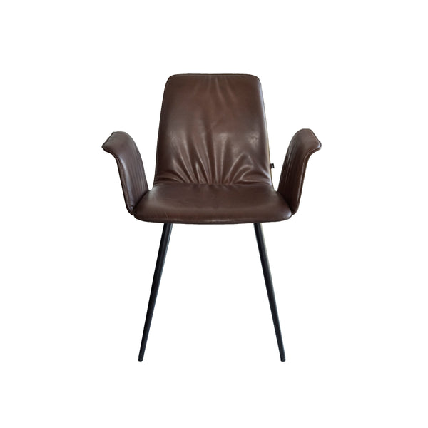 Stuhl | Armlehnstuhl | "Maverick" – Leder Dakota Brown -  von KFF online kaufen bei LIVINGforme.