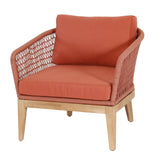 Outdoor Loungeset | Outdoor Loungeset Lucia, Seilgeflecht, Alu - lachs, bordeaux, natur (4-teilig) - von LIVING Collection online kaufen bei LIVINGforme.