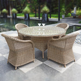 Gartentisch | Gartentisch Paula, rund, Wicker - natur, 110cm -  von LIVING online kaufen bei LIVINGforme.