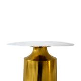 Beistelltische | Beistelltisch White Marble, Metall - gold, weißer marmor -  von LIVING online kaufen bei LIVINGforme.