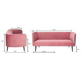 Sofa | Samt-Sofa | Susann (2-Sitzer) in Pink -  von LIVING online kaufen bei LIVINGforme.