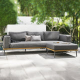 Lounge | Outdoor Lounge mit Hocker „Vive“ – Akazie in Teak-Optik - von LIVING online kaufen bei LIVINGforme.