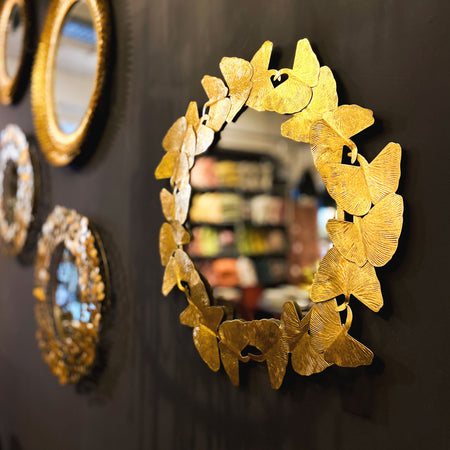Spiegel | Wandspiegel | "Leaves" – Gold -  von LIVING online kaufen bei LIVINGforme.