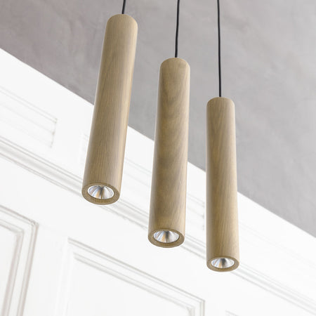 Pendelleuchte | UMAGE | "Chimes Cluster 3" LED Pendelleuchte – Oak -  von UMAGE online kaufen bei LIVINGforme.