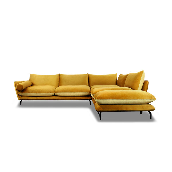Ecksofa | Ecksofa | "Anouk" – Gold - Rechts von LIVING online kaufen bei LIVINGforme.