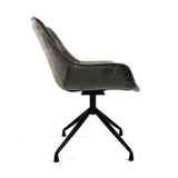 Stuhl | Dreh-Stuhl - Esszimmerstuhl | "Velvet Fleurs" – Grau -  von LIVING online kaufen bei LIVINGforme.