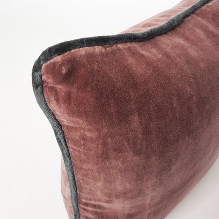 Kissenbezug | Kissenhülle Velours | CORD burgundy grey -  von LIVING online kaufen bei LIVINGforme.