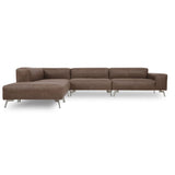 Ecksofa | Ecksofa | "Max" – Leder - Leder Vintage Brown von LIVING online kaufen bei LIVINGforme.