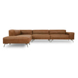 Ecksofa | Ecksofa | "Max" – Leder - Leder Vintage Cognac von LIVING online kaufen bei LIVINGforme.