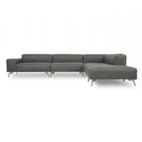 Ecksofa | Ecksofa | "Max" – Leder - Leder Vintage Grey von LIVING online kaufen bei LIVINGforme.