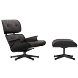 Sessel | Sessel | Lounge Chair - Esche schwarz mit Sternfuß schwarz beschichtet - Leder 68 Chocolate von Vitra online kaufen bei LIVINGforme.