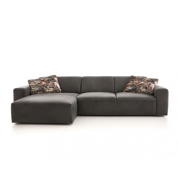 Ecksofa | Ecksofa | "Edmonton" in Leder Brandmark - Anthrazit - Links von LIVING online kaufen bei LIVINGforme.