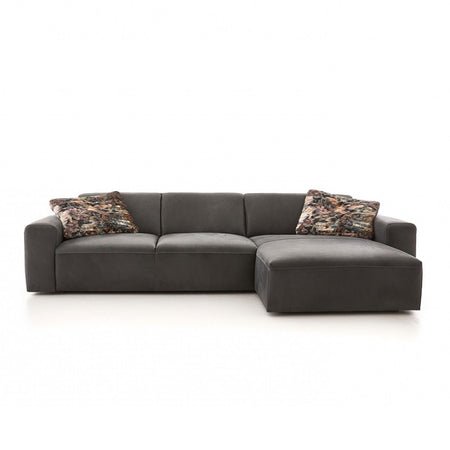 Ecksofa | Ecksofa | "Edmonton" in Leder Brandmark - Anthrazit -  von LIVING online kaufen bei LIVINGforme.