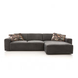 Ecksofa | Ecksofa | "Edmonton" in Leder Brandmark - Anthrazit - Rechts von LIVING online kaufen bei LIVINGforme.