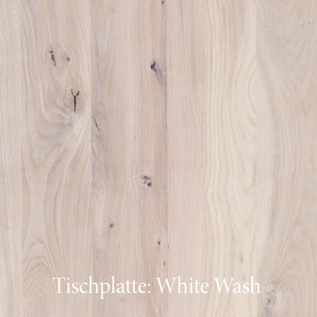 Esstisch | Esstisch | Anna White Wash aus Eiche, lackiert auf Metallbeinen - 160cm x 90cm von LIVING online kaufen bei LIVINGforme.