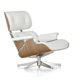 Sessel | Sessel | Lounge Chair – Nussbaum weiß pigmentiert mit Sternfuß verchromt - Leder Snow von Vitra online kaufen bei LIVINGforme.