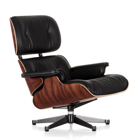 Sessel | Sessel | Lounge Chair - Santos Palisander mit Sternfuß poliert - Seiten schwarz - Leder 87 Plum von Vitra online kaufen bei LIVINGforme.