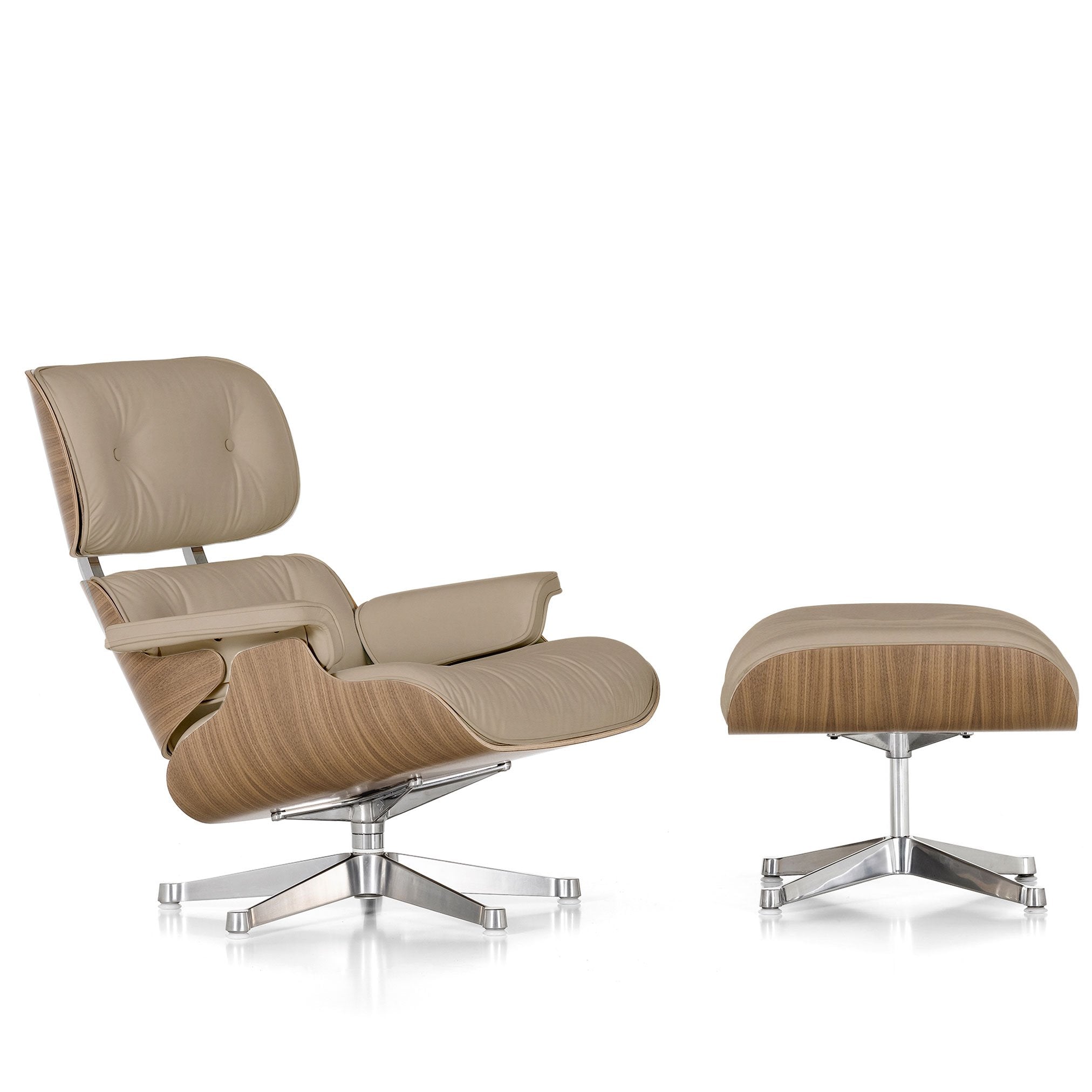 Sessel | Lounge Chair – Nussbaum weiß pigmentiert mit Sternfuß verchro ▷  online shoppen bei